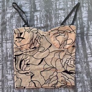 Fashion Nova Black and Tan Bustier Camisole